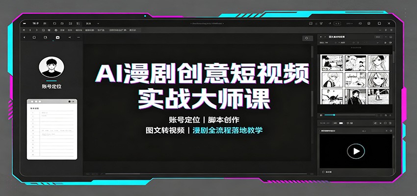 AI漫剧创意短视频实战大师课:账号定位脚本创作,图文转视频,漫剧全流程落地教学-青鹤工作室