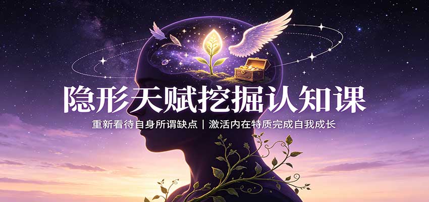 隐形天赋挖掘认知课:重新看待自身所谓缺点,激活内在特质完成自我成长-青鹤工作室