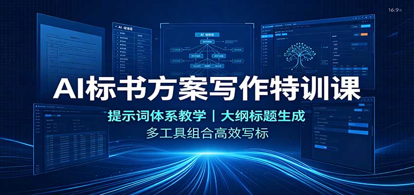 AI标书方案写作特训课:提示词体系教学,大纲标题生成,多工具组合高效写标-青鹤工作室