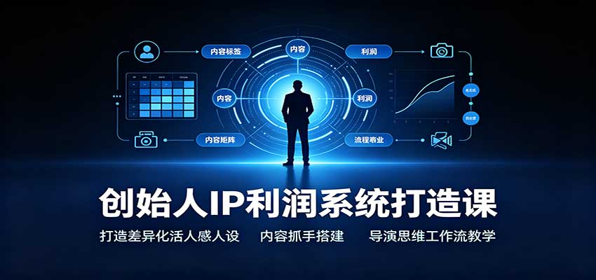 创始人IP利润系统打造课:打造差异化活人感人设,内容抓手搭建,导演思维工作流教学-青鹤工作室