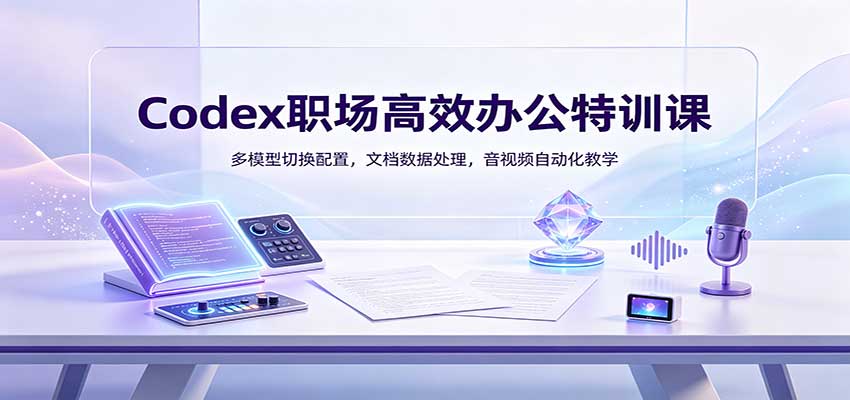 Codex职场高效办公特训课:多模型切换配置,文档数据处理,音视频自动化教学-青鹤工作室