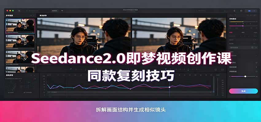 Seedance2.0即梦视频创作课:剧本式视频制作,同款复刻技巧,多行业案例落地教学-青鹤工作室