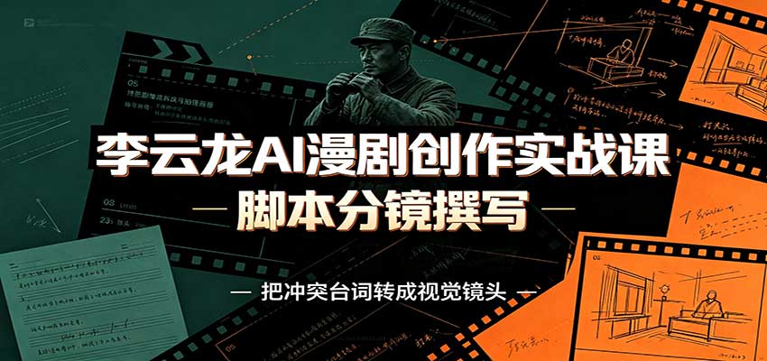 李云龙AI漫剧创作实战课:角色人设还原,脚本分镜撰写,AI漫剧成片完整制作教学-青鹤工作室