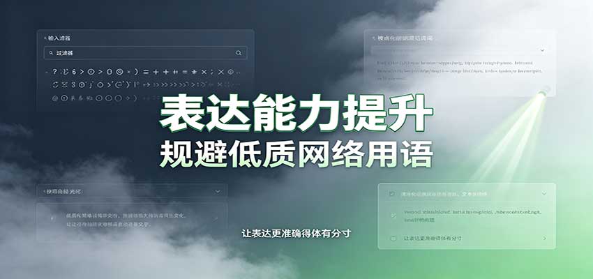 表达能力提升：语言塑造思想逻辑，规避低质网络用语，强化心智感知-青鹤工作室