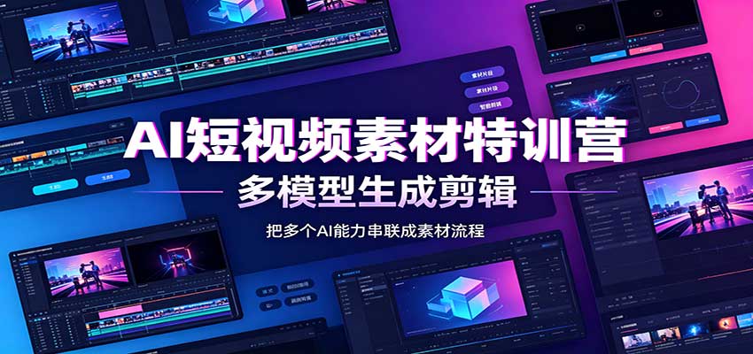AI短视频素材特训营:Codex本地部署实操,多模型生成剪辑,爆量素材挖掘教学-青鹤工作室