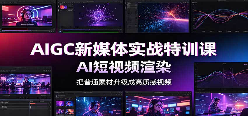 AIGC新媒体实战特训课：工具入门实操，AI短视频渲染，数字人商业视频制作-青鹤工作室