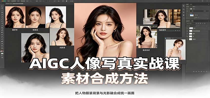 AIGC人像写真实战课:软件平台部署筹备,素材合成方法,多题材写真案例-青鹤工作室