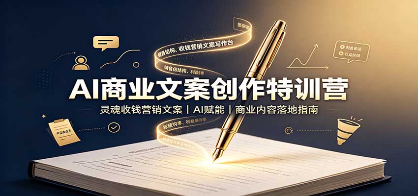AI商业文案创作特训营：灵魂收钱营销文案，AI赋能，商业内容落地指南-青鹤工作室