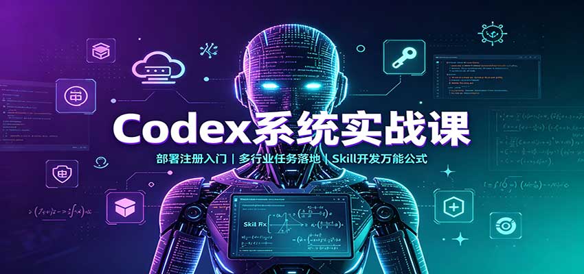 Codex系统实战课：部署注册入门，多行业任务落地，Skill开发万能公式-青鹤工作室