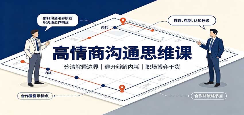 高情商沟通思维课:分清解释边界,避开辩解内耗,职场博弈干货-青鹤工作室
