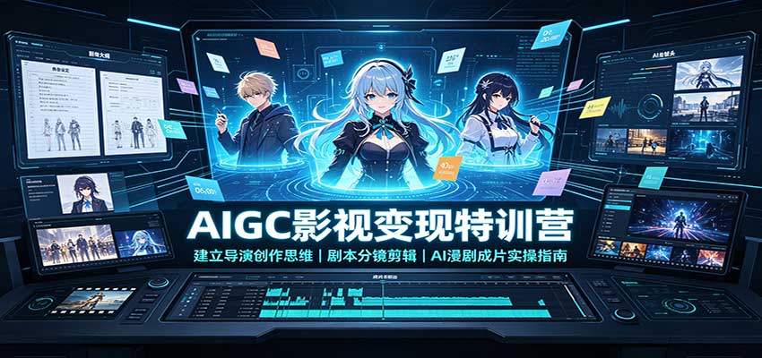 AIGC影视变现特训营:建立导演创作思维,剧本分镜剪辑,AI漫剧成片实操指南-青鹤工作室