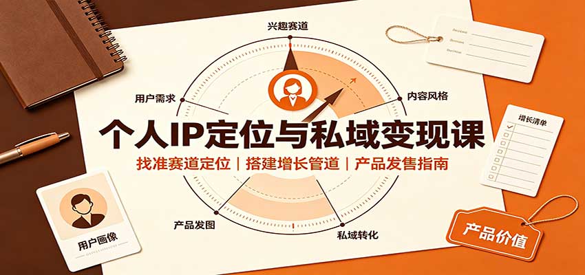 个人IP定位与私域变现课:找准赛道定位,搭建增长管道,产品发售指南-青鹤工作室