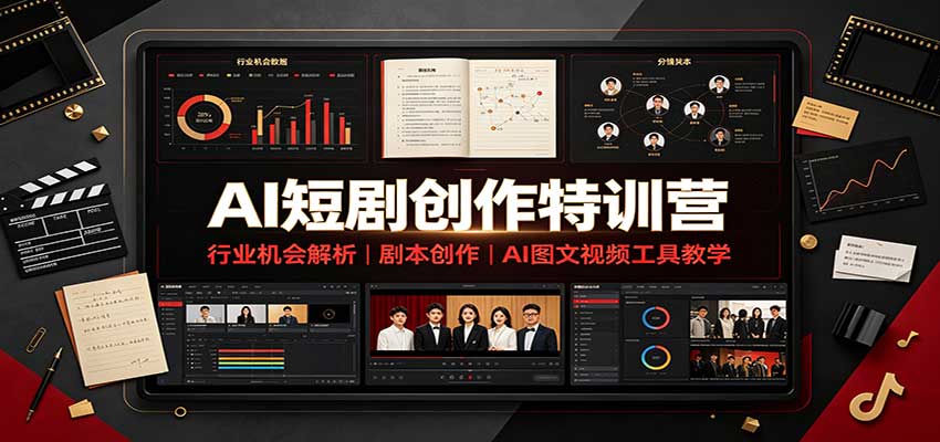 AI短剧创作特训营:行业机会解析,剧本创作,AI图文视频工具教学(文字版)-青鹤工作室