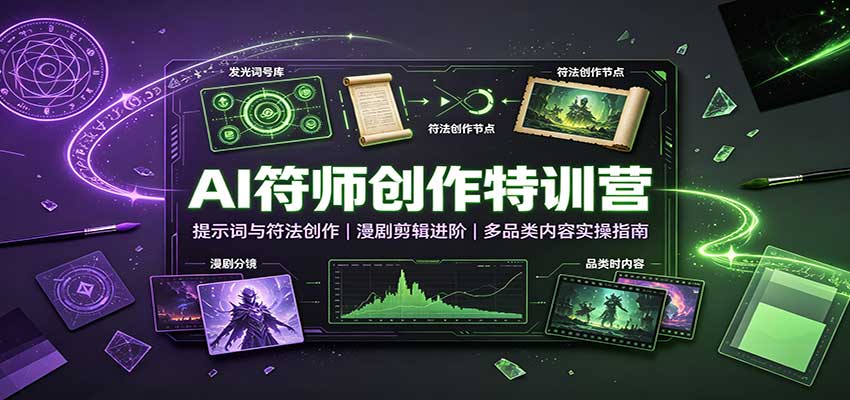 AI符师创作特训营:提示词与符法创作,漫剧剪辑进阶,多品类内容实操指南-青鹤工作室