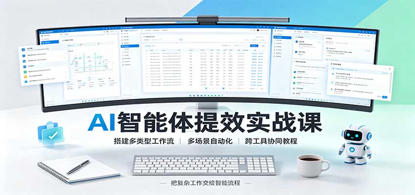 AI智能体提效实战课:搭建多类型工作流,多场景自动化,跨工具协同教程-青鹤工作室