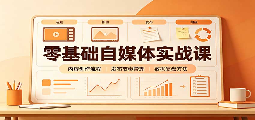 零基础自媒体实战课：赛道人设冷启动，内容创作复盘，公私域商业闭环-青鹤工作室