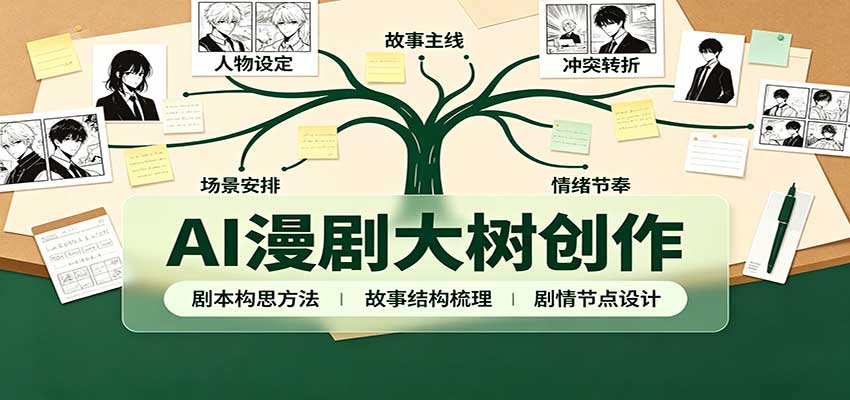 AI漫剧大树创作:剧本构思课程讲解,软件插件配置,配套工具资料完整梳理-青鹤工作室