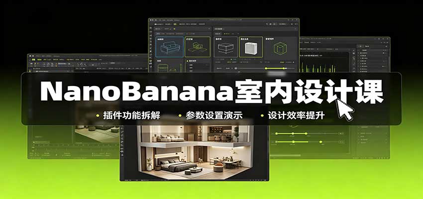 NanoBanana室内设计课:无限画布配置,插件实操,生图改图视频制作-青鹤工作室