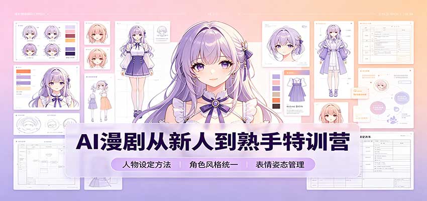 AI漫剧从新人到熟手特训营:剧本分镜创作,提示词模板,人物设定与工具资源-青鹤工作室