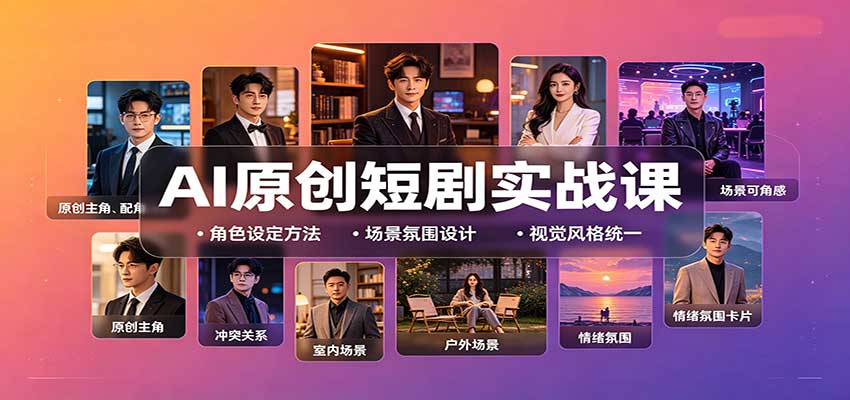 AI原创短剧实战课:从零搭建短剧创作全流程,批量产出可上线剧本-青鹤工作室