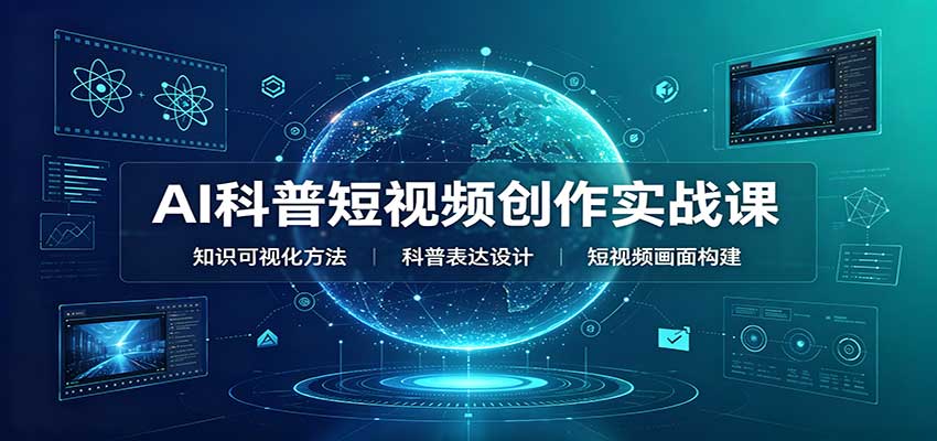 AI科普短视频创作实战课:配套要点文档,文案与视频提示词模板教学-青鹤工作室