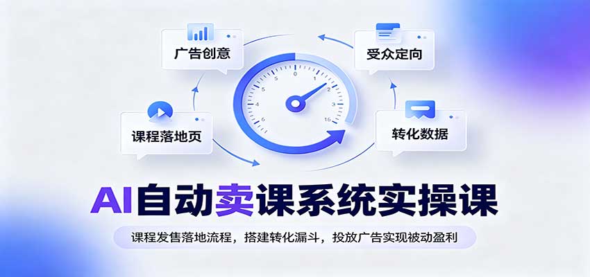 AI自动卖课系统实操课:课程发售落地流程,搭建转化漏斗,投放广告实现被动盈利-青鹤工作室