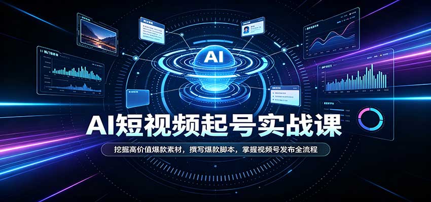 短视频AI起号实战课:挖掘高价值爆款素材,撰写爆款脚本,掌握视频号发布全流程-青鹤工作室