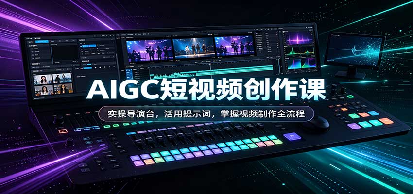 AIGC短视频创作课：实操导演台，活用提示词，掌握视频制作全流程-青鹤工作室