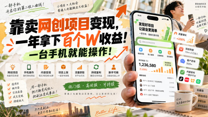 网创小程序虚拟资料变现,一年拿下百万收益,一部手机就可以做,0成本变现副业!-青鹤工作室